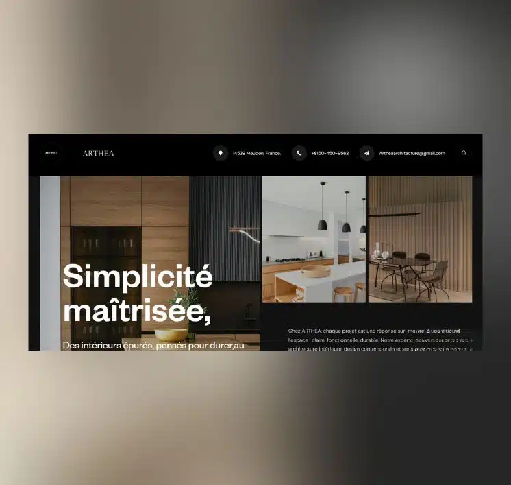 Site professionnel d’architecte – Template site WordPress Arthéa