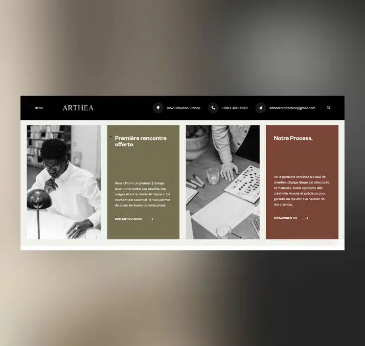 Site professionnel d’architecte – Template site WordPress Arthéa